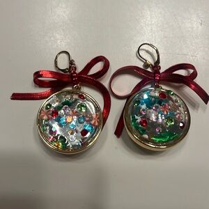 Betsy Johnson Holiday Ornament Statement Drop Earrings. New, Never worn